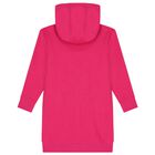 Girls Pink Logo Hooded Dress, 1, hi-res