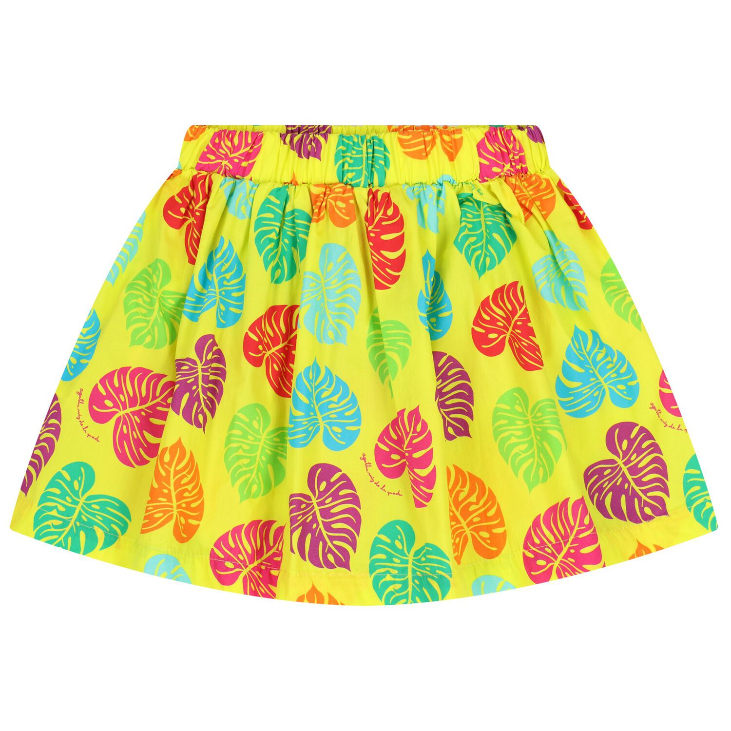 Girls Yellow Palm Leaf Skirt, 1, hi-res
