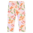 Younger Girls Ivory & Pink Floral Leggings Set, 1, hi-res