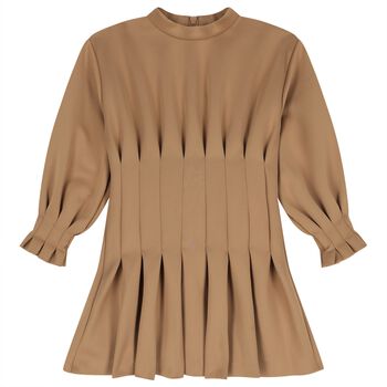 Girls Beige Scuba Dress