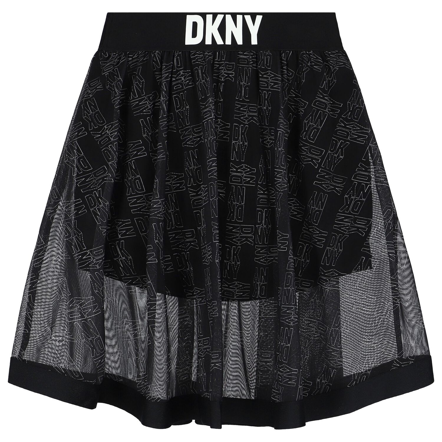 Girls Black Logo Skirt, 1, hi-res