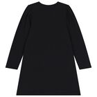 فستان بنات بالشعار بطبعه تيدى بير باللون الاسود , 2, hi-res