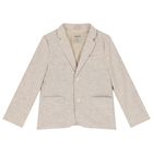 Boys Beige Blazer, 1, hi-res