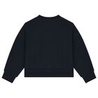 Girls Navy Logo Sweatshirt, 1, hi-res