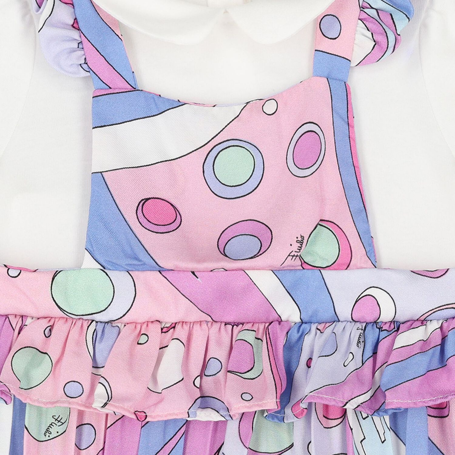 Baby Girls White & Pink Fontane Romper, 1, hi-res