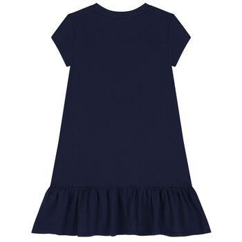 Girls Navy Blue Polo Bear Dress