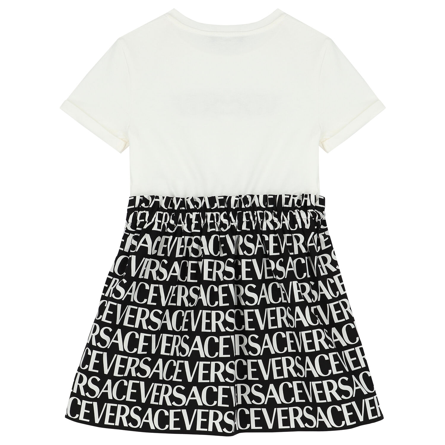 Girls White Logo Dress, 1, hi-res