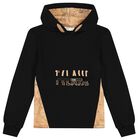 Boys Black Geo Map Hooded Top, 1, hi-res