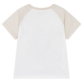 Baby Boys Ivory & Beige Leopard T-Shirt