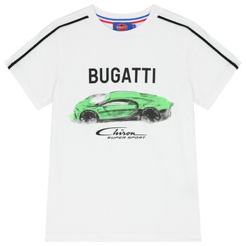 Boys White & Green Logo T-Shirt