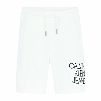 Boys White Logo Organic Cotton Shorts