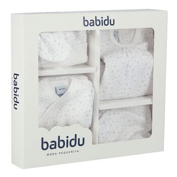 White & Grey Stars Baby Gift Set