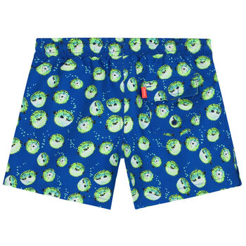 Boys Blue Puffer Fish Swim Shorts