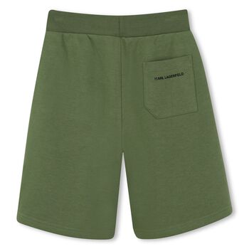 Boys Green Logo Shorts