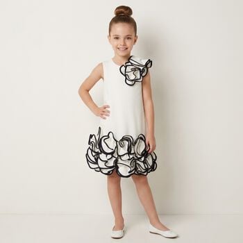 Girls White Floral Dress