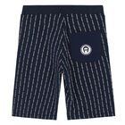 Boys Navy Logo Shorts, 1, hi-res