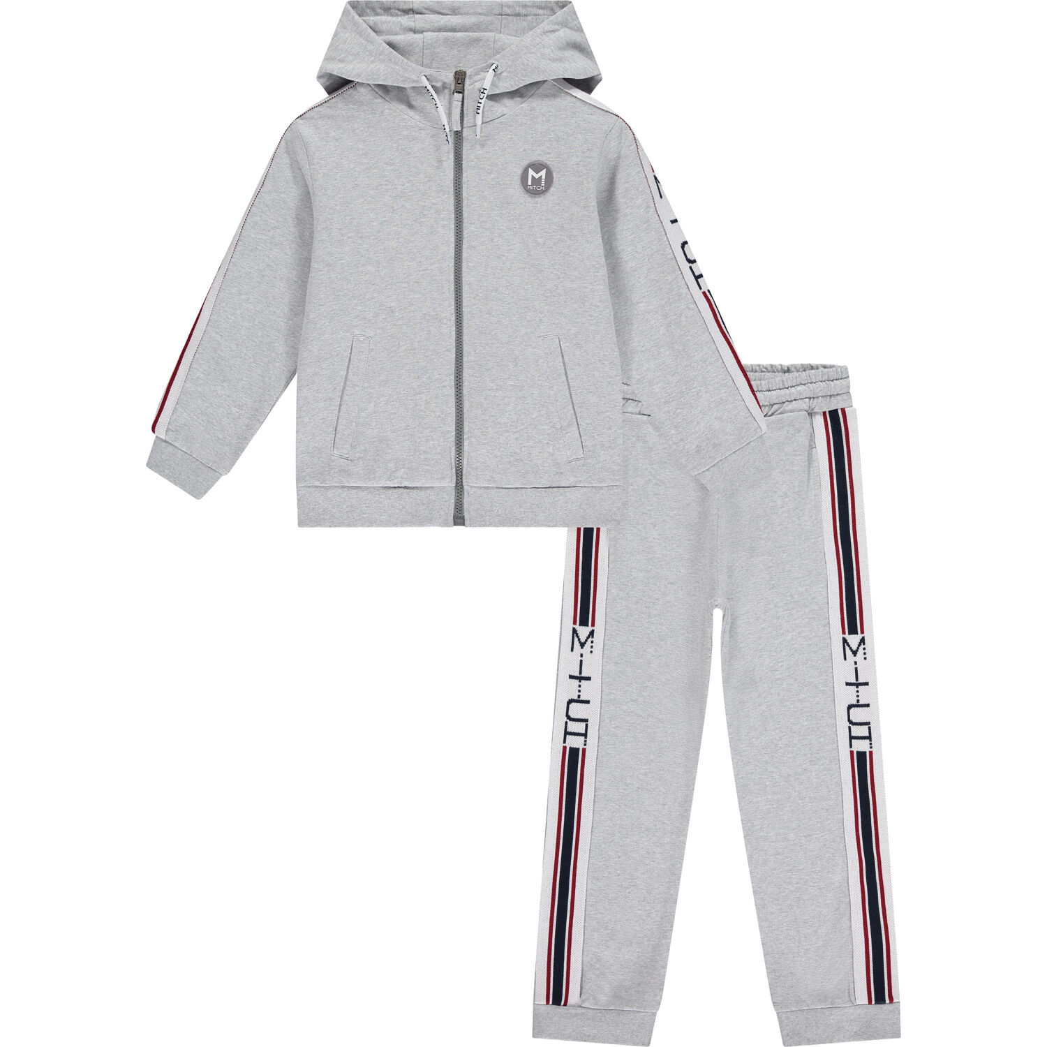Boys Grey Logo Tracksuit, 1, hi-res