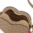 Girls Beige Heart Logo Handbag, 1, hi-res