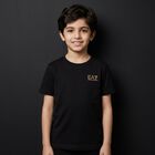 Boys Black Logo T-Shirt, 5, hi-res