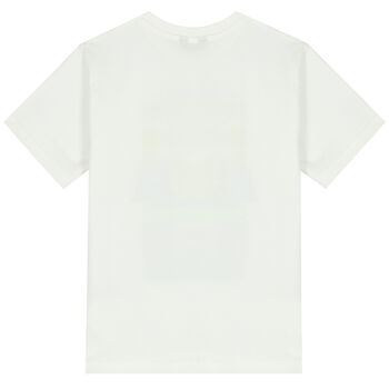 Boys White Camera Holographic T-Shirt