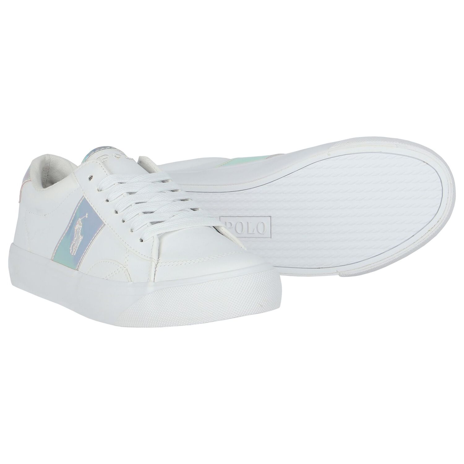 Girls White Logo Trainers, 1, hi-res image number null