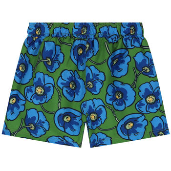 Boys Green Logo & Poppy Swim Shorts