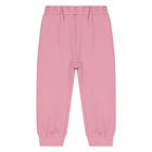 Younger Girls Ivory & Pink Tracksuit, 1, hi-res