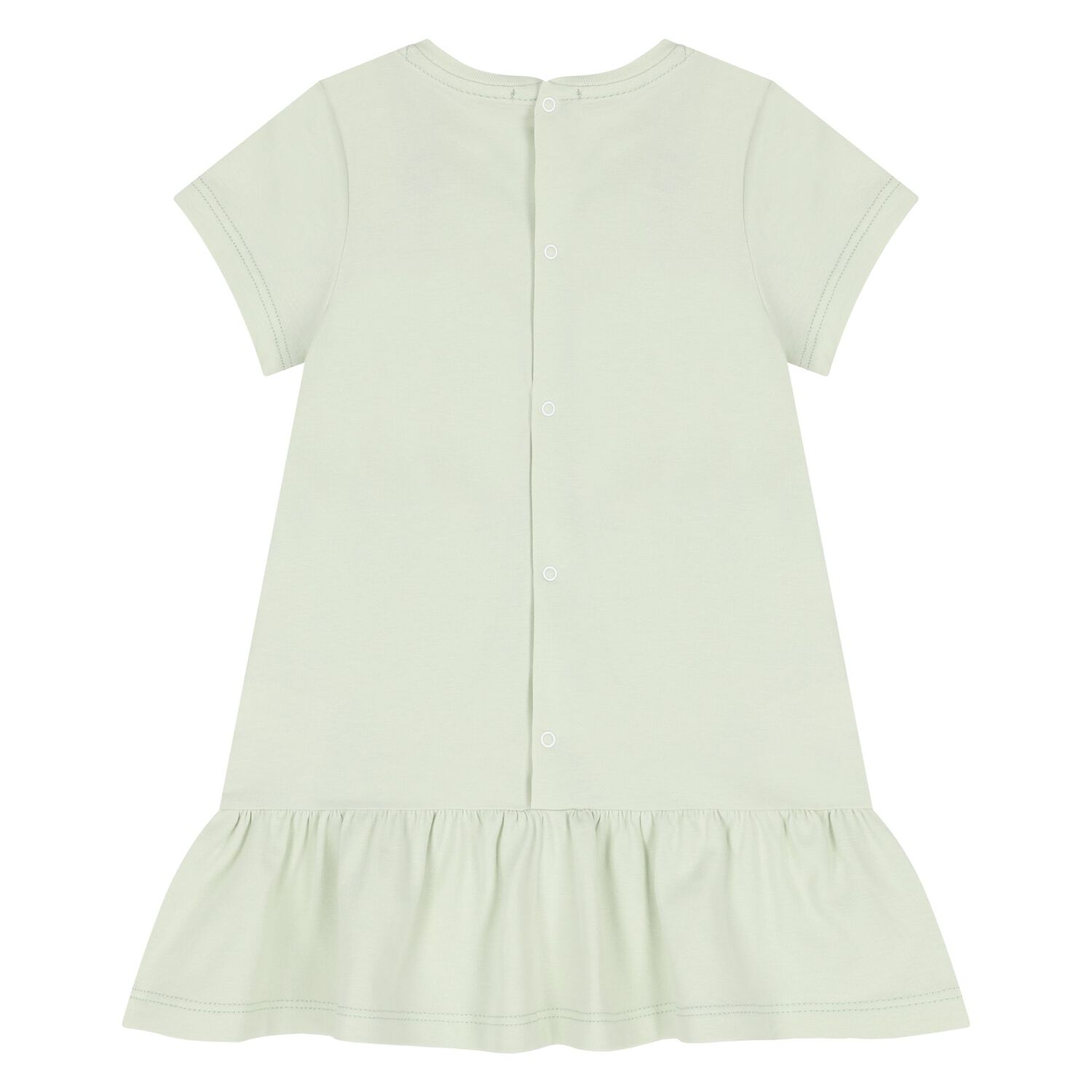 Younger Girls Green Teddy Bear Logo Dress, 2, hi-res