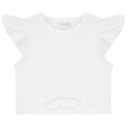 Girls White & Blue Zigzag Shorts Set, 3, hi-res