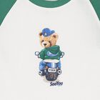 Boys White, Green & Navy Blue Teddy Bear Trouser Set, 1, hi-res