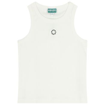 Girls White Logo Top