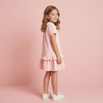 Younger Girls Pink Logo Dress