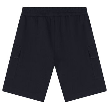 Boys Navy Blue Logo Shorts