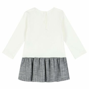 Younger Girls Ivory & Silver Dress