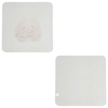 لفافة الموسلين للبنات بطبعة أرنب باللون العاجي ( قطعتين )