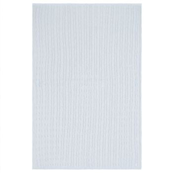 Blue Pony Logo Cable Knit Baby Blanket