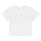 Younger Boys White Logo T-Shirt, 1, hi-res