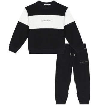 Boys Black Logo Tracksuit