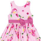 Girls Pink Fruits Dress, 1, hi-res