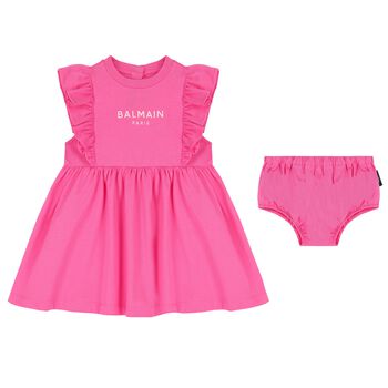 Younger Girls Pink Logo Dress Set