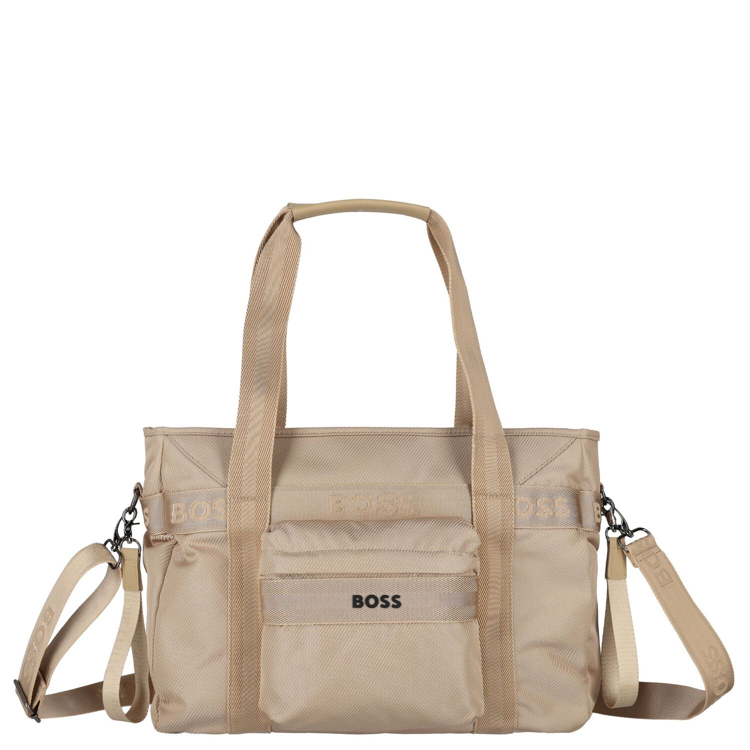 Beige Logo Baby Changing Bag, 1, hi-res