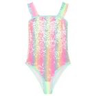 Girls Rainbow Embellished Swimsuit, 1, hi-res