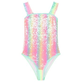 Girls Rainbow Embellished Swimsuit