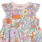 فستان بنات بطبعة الزهور باللون الوردي, 1, hi-res