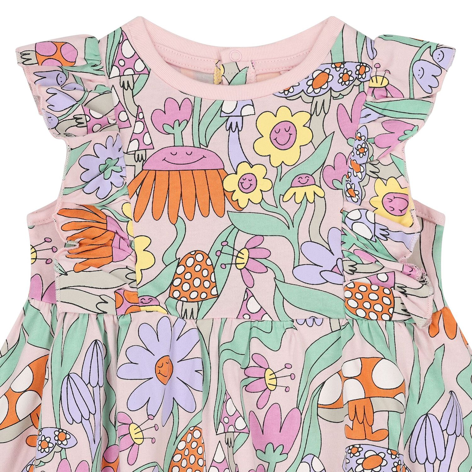 فستان بنات بطبعة الزهور باللون الوردي, 1, hi-res