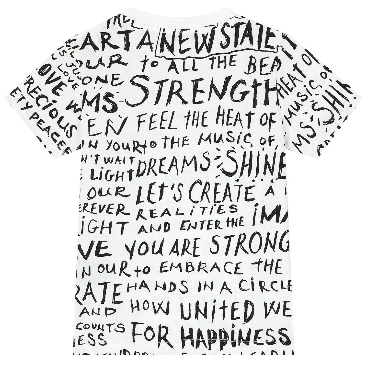 تيشيرت بالشعار باللون الابيض والاسود, 1, hi-res