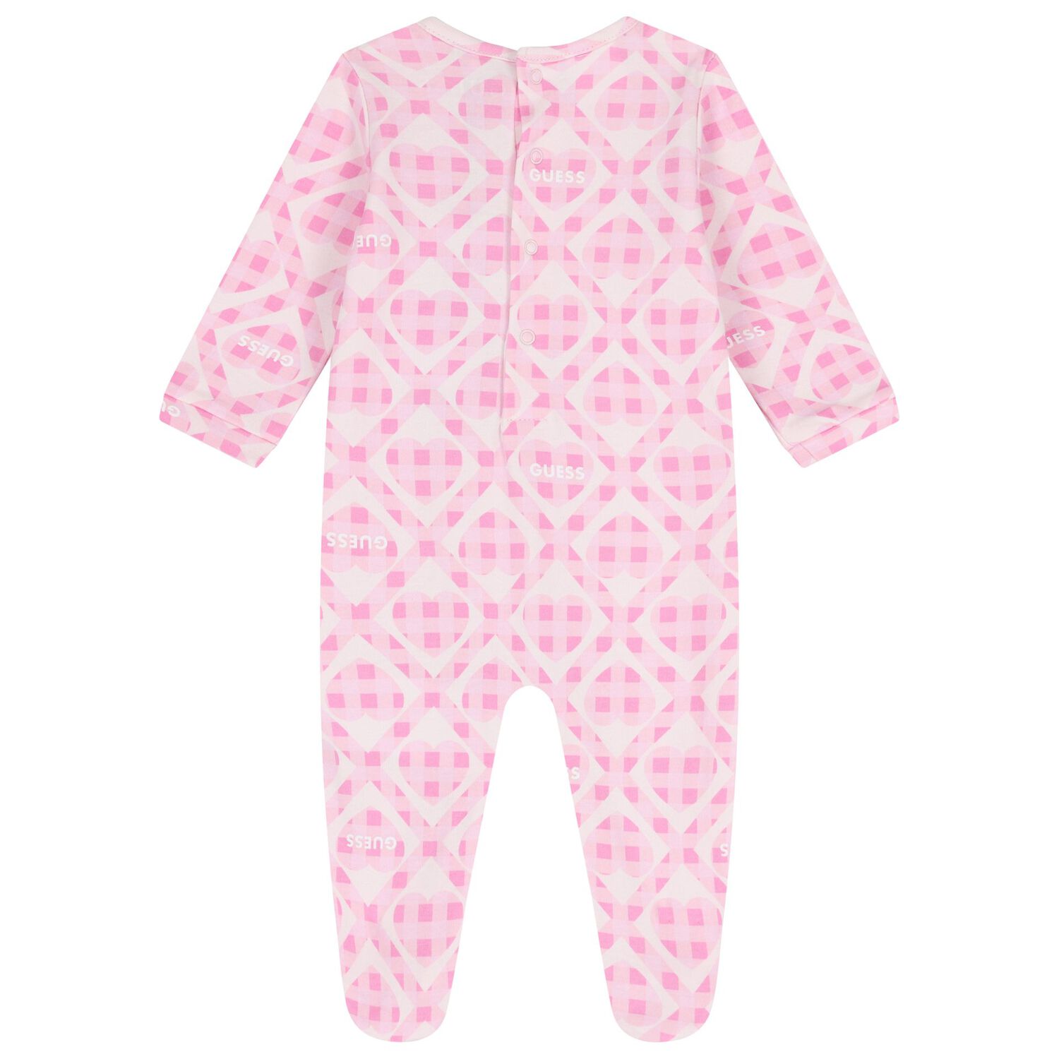 Baby Girls Pink Logo Babygrow, 1, hi-res