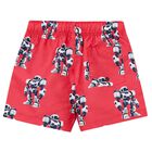 Boys Red Robot Swim Shorts, 2, hi-res