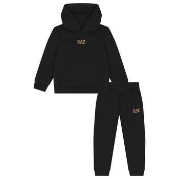 Boys Black Logo Tracksuit