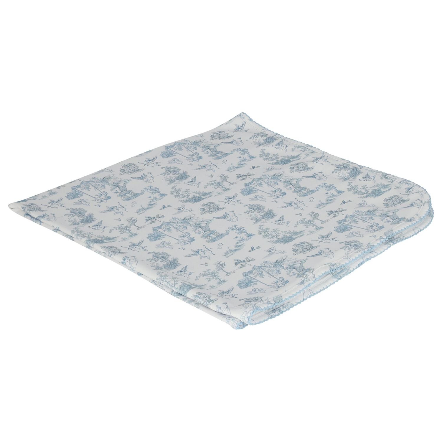 Baby Boys White & Blue Blanket, 1, hi-res